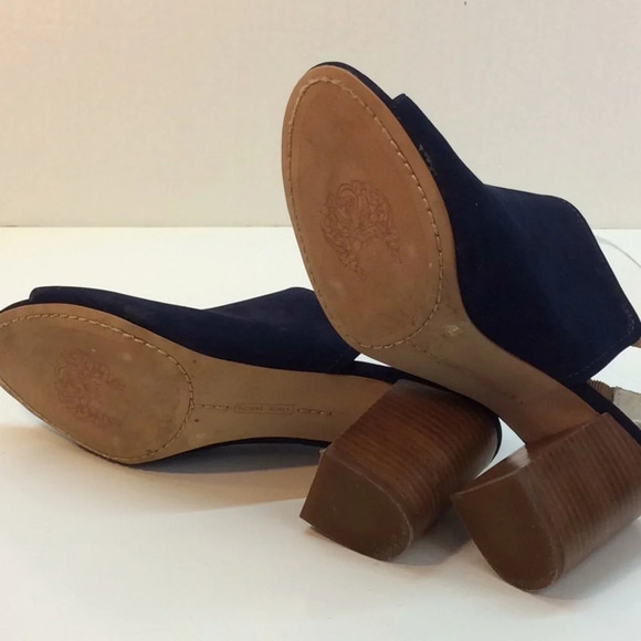 Vince Camuto Brianny Blue Suede OpenToe Slingbacks - Picture 7 of 11